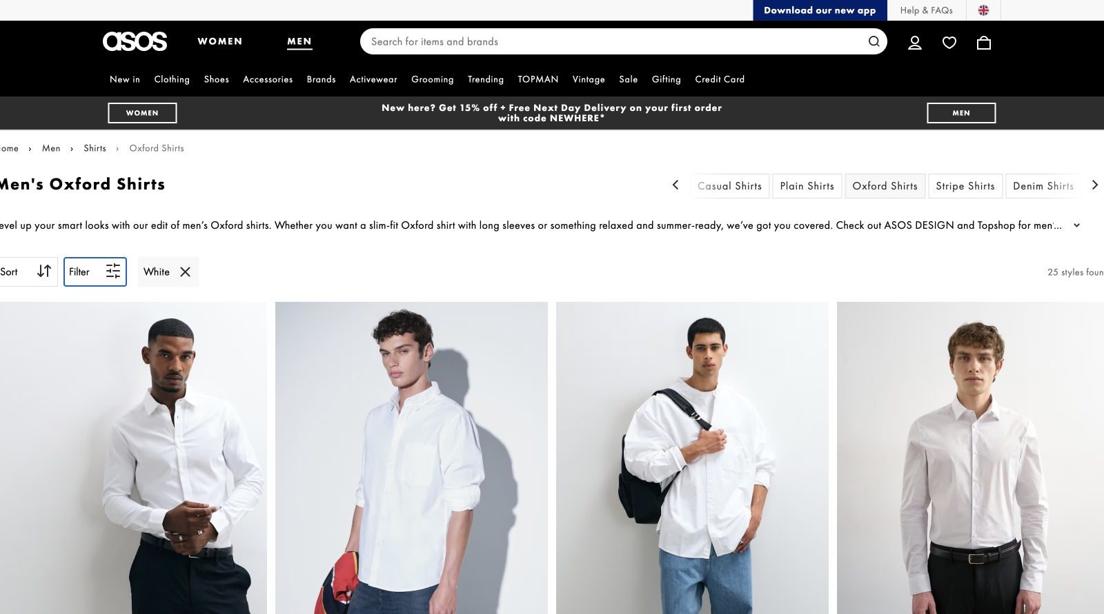 ASOS vs Next: which site makes buying a white Oxford shirt easier?
