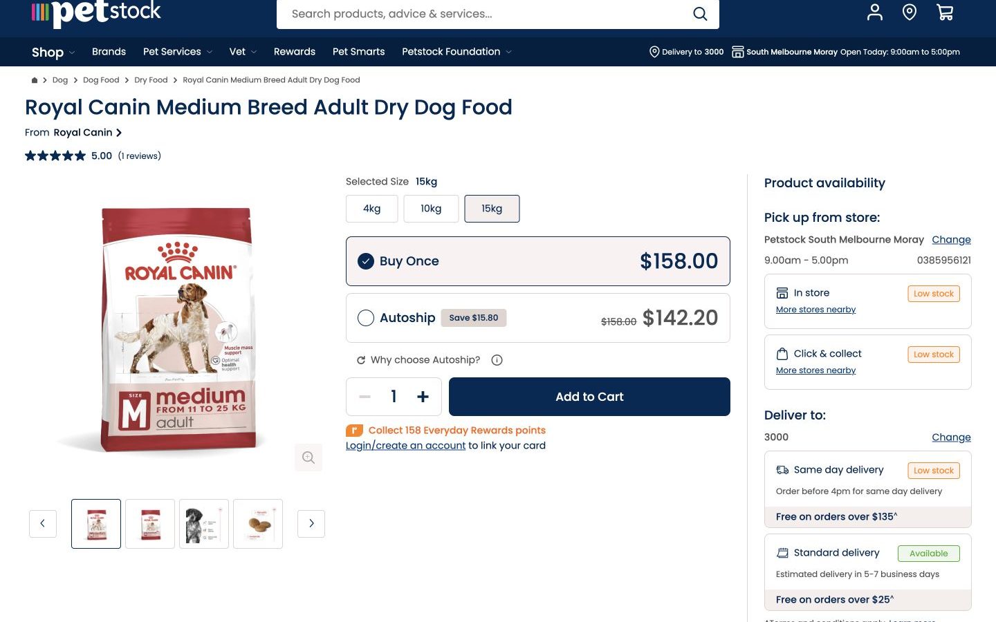 Petbarn vs Petstock: which site makes buying a 15kg bag of Royal Canin easier?
